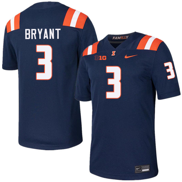 #3 Alec Bryant Illinois Fighting Illini Football Jersey,Uniforms-Navy #3 Alec Bryant Illinois Fighting Illini Football Jersey,Uniforms-Navy